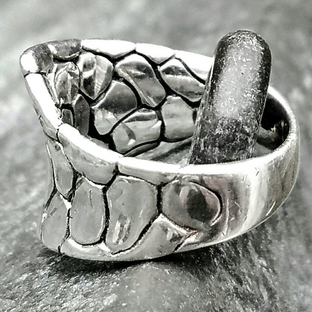 Vintage Sterling Silver Kali Cigar Band Ring- Size 5.75 - Picture 3 of 6